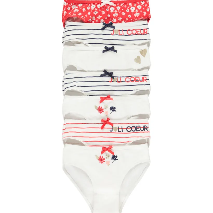 Lot de 7 culottes fantaisie rayées/fleuries pour fille