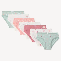 Lot de 7 culottes motifs fleurs/cœurs pour fille