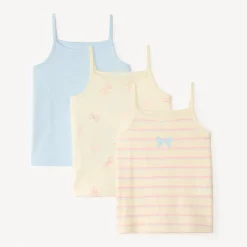 Lot de 3 débardeurs à bretelles fantaisie pour fille
