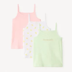 Lot de 3 débardeurs à bretelles fantaisie pour fille