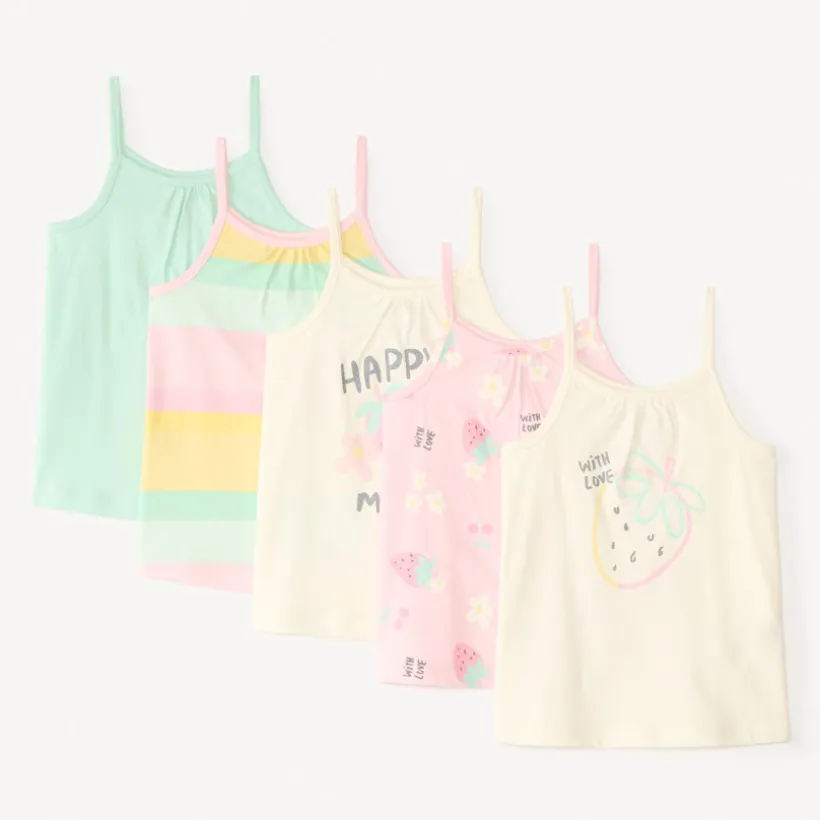 Lot de 5 débardeurs fantaisie pour bébé fille