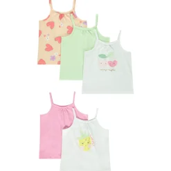 Lot de 5 débardeurs fantaisies pour bébé fille