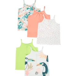 Lot de 5 débardeurs à fines bretelles pour bébé fille