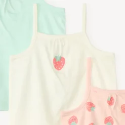 Lot de 3 débardeurs motif fraises pour bébé fille