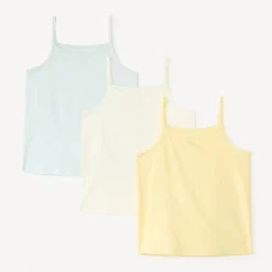 Lot de 3 débardeurs unis à bretelles fine pour fille