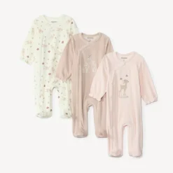 Lot de 3 dors-bien Biche en velours pour bébé fille avec ouvertures différentes selon l'âge