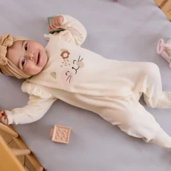 Lot de 2 dors-bien fantaisie en velours pour bébé fille avec ouvertures différentes selon l'âge