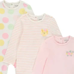 Lot de 3 dors-bien fantaisie pour bébé fille avec ouvertures différentes selon l'âge