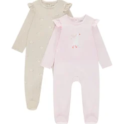 Lot de 2 dors-bien motifs oies pour bébé fille avec ouvertures différentes selon l'âge