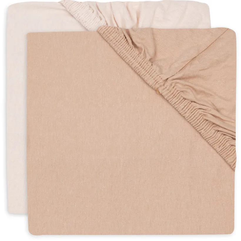 Lot de 2 draps housses lit 60x120cm Blush/Wild Rose
