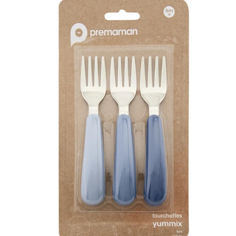 Lot de 3 fourchettes en métal Miamix bleu