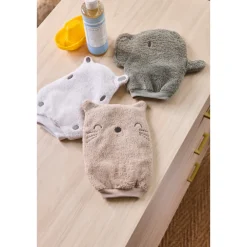 Lot de 3 gants de toilettes Animaux de la savane