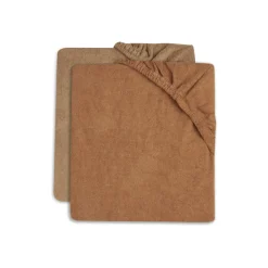 Lot de 2 housses de matelas à langer 50 x 70 cm Caramel/Biscuit