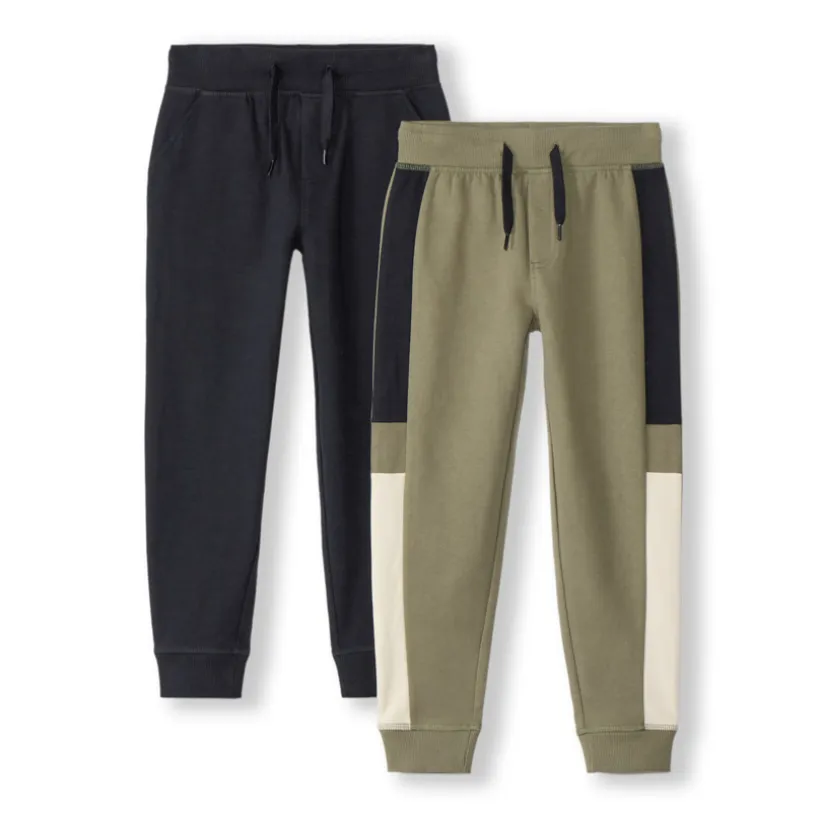Lot de 2 joggings en molleton slub pour garçon