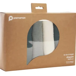 Lot de 6 langes en coton 70 x 70 cm