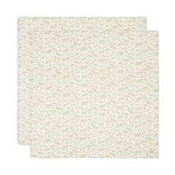 Lot de 2 langes en gaze de coton 115 x 115 cm Animals nougat