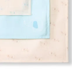 Lot de 3 langes en tetra motifs éléphants pour bébé garçon