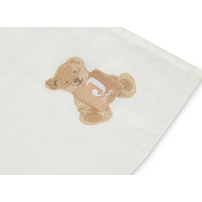 Lot de 2 langes gaze de coton 115x115cm Teddy Bear