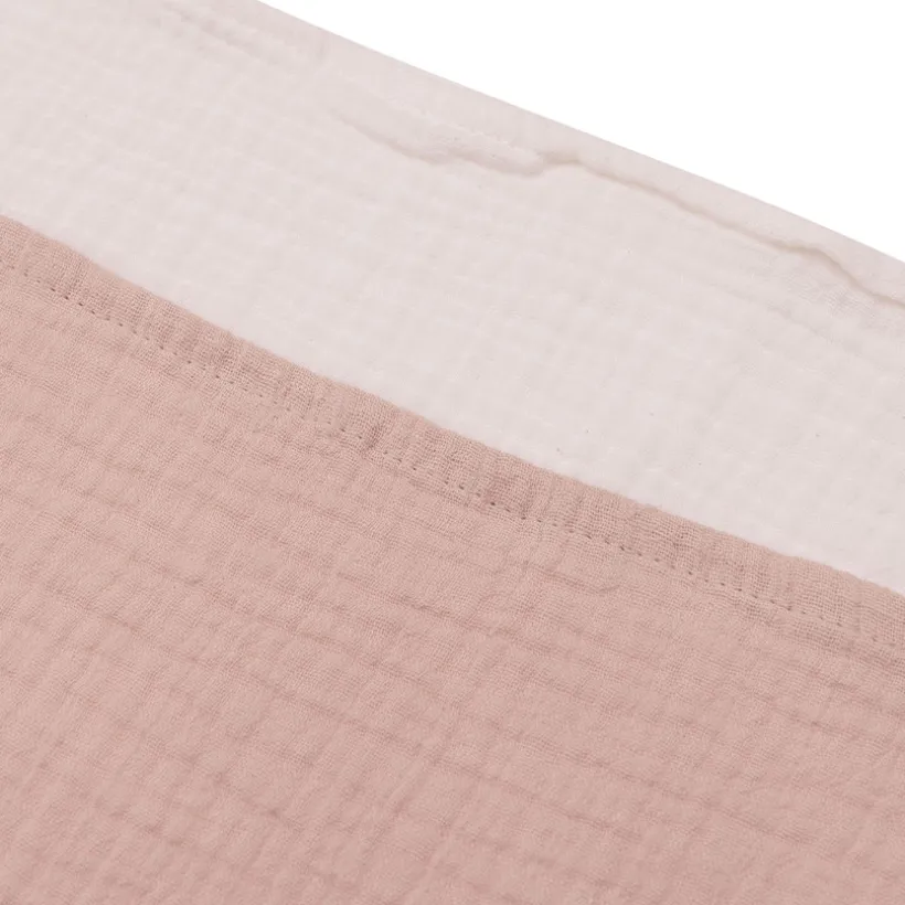 Lot de 4 langes tétra gaze de coton Wild Rose et Ivory 70 x 70cm