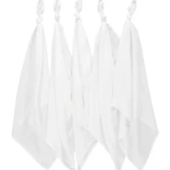 Lot de 5 langes unis blancs