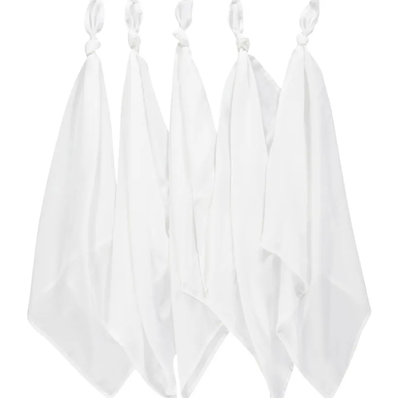 Lot de 5 langes unis blancs