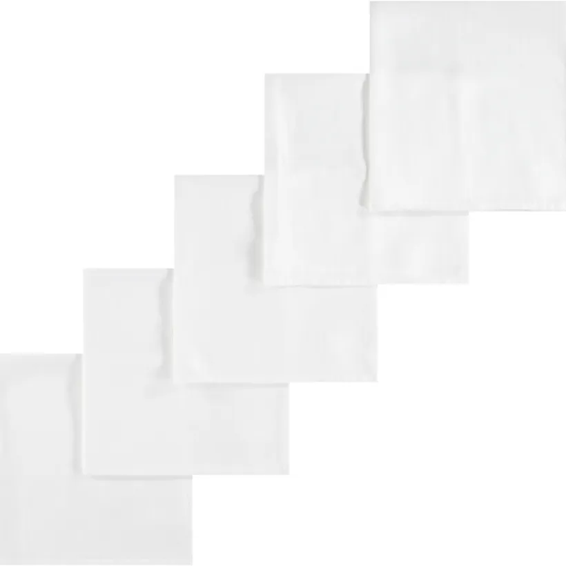 Lot de 5 langes unis blancs