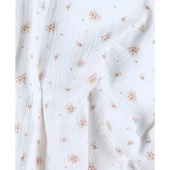 Lot de 2 langes 100x100cm Mousseline de coton bio Fleurs D'Antan