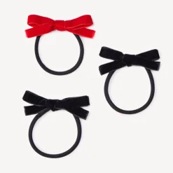 Lot de 3 élastiques à nœud en velours pour fille
