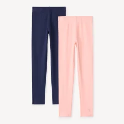 Lot de 2 leggings en jersey uni pour fille