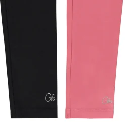 Lot de 2 leggings unis avec foil print pour fille