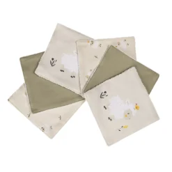 Lot de 6 lingettes lavables 12 x 12 cm en coton La Vie à la Ferme
