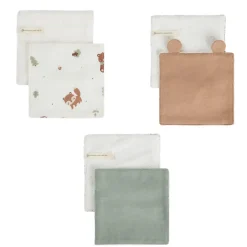 Lot de 6 lingettes lavables 12 x 12 cm en coton Roi des Forêts