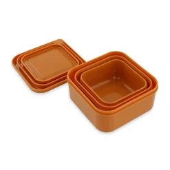 Lot de 3 lunchbox gigognes Mr. Fox orange