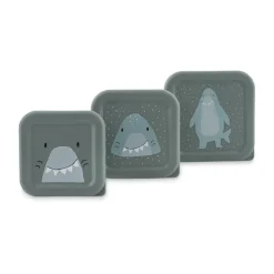 Lot de 3 lunchbox gigognes Mr. Shark gris