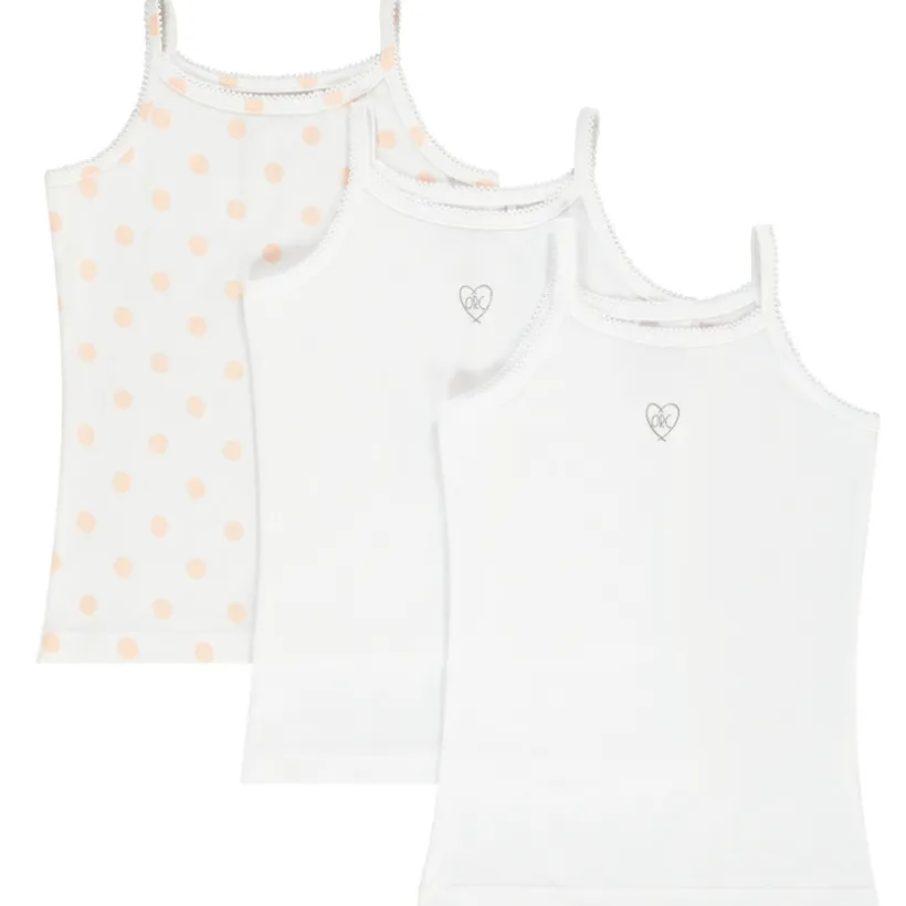 Lot de 3 maillots de corps à bretelles pour fille