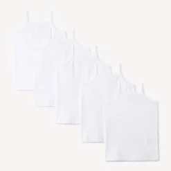 Lot de 5 maillots de corps débardeurs unis pour fille