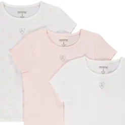 Lot de 3 maillots de corps manches courtes en jersey pour fille