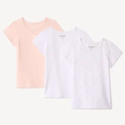 Lot de 3 maillots de corps manches courtes pour fille