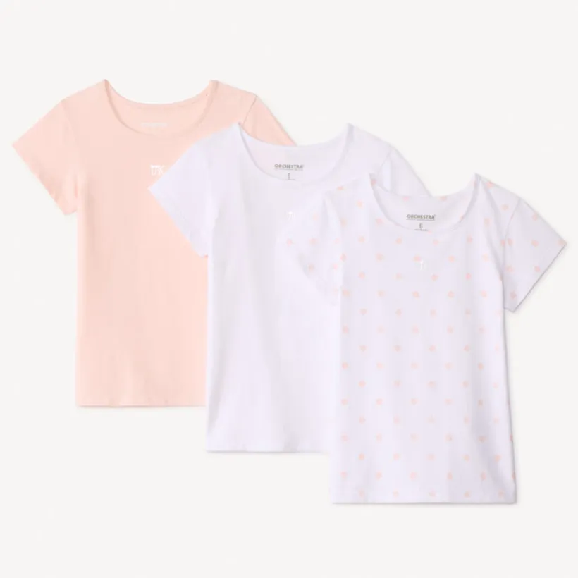 Lot de 3 maillots de corps manches courtes pour fille