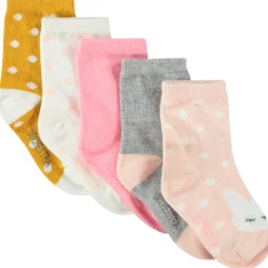 Lot de 5 paires de chaussettes assorties à pois unies