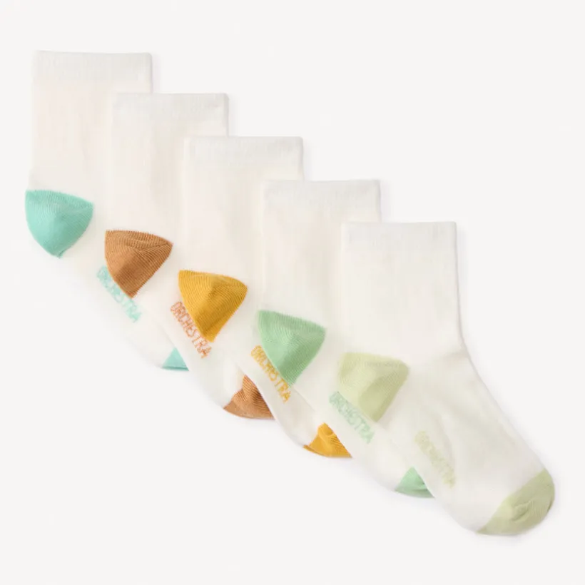 Lot de 5 paires de chaussettes bicolores pour garçon