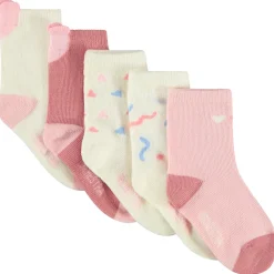 Lot de 5 paires de chaussettes à cœurs pour bébé fille