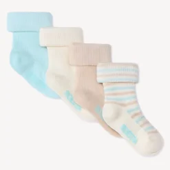 Lot de 4 paires de chaussettes côtelées pour bébé garçon