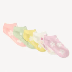 Lot de 5 paires de chaussettes courtes fantaisie pour fille