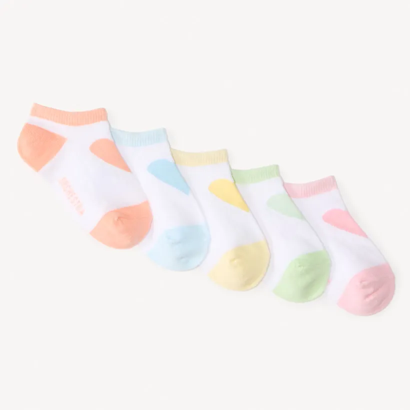 Lot de 5 paires de chaussettes courtes pastel pour fille