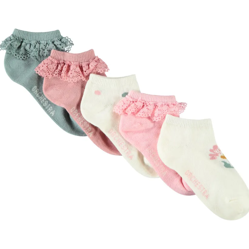 Lot de 5 paires de chaussettes courtes fantaisie pour fille