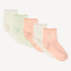 Lot de 5 paires de chaussettes effet ondulé pour fille