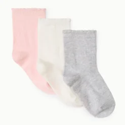 Lot de 3 paires de chaussettes festonnées pour bébé fille