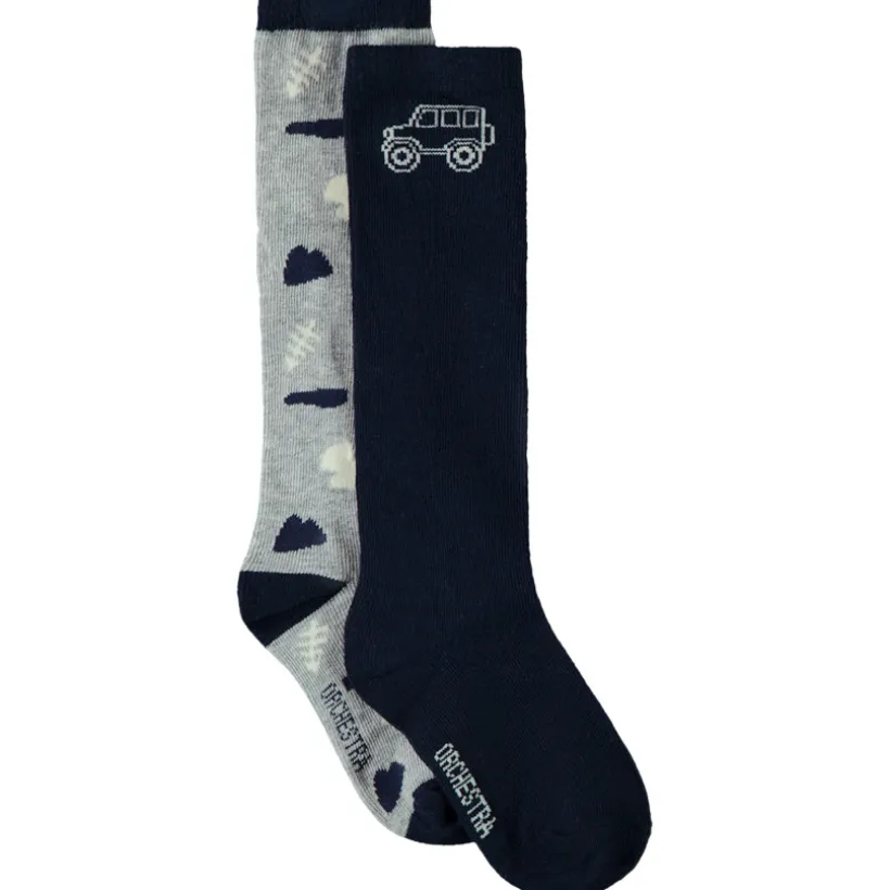 Lot de 2 paires de chaussettes hautes fantaisie pour garçon