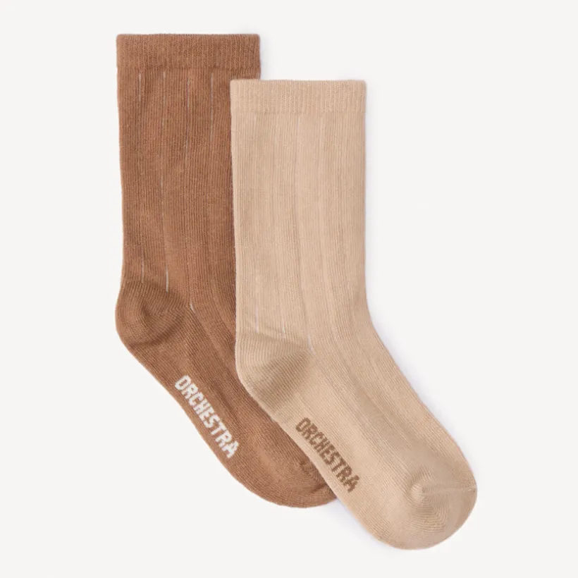 Lot de 2 paires de chaussettes hautes unies pour garçon